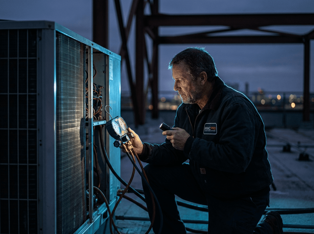 HVAC contractor at work