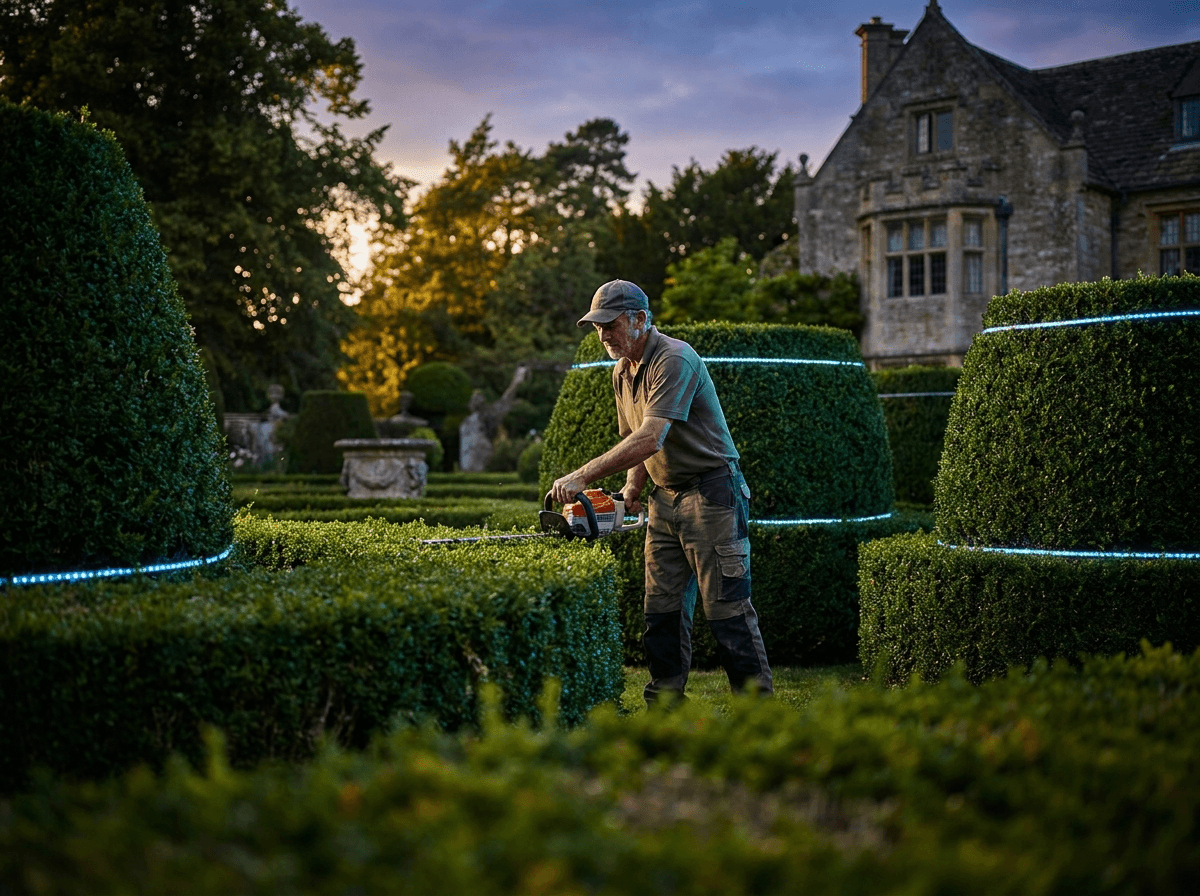 Landscaping contractor at work